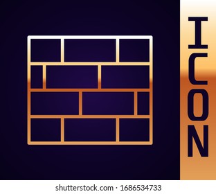 Icono de Ladrillos dorados aislados en fondo negro. Ilustración vectorial