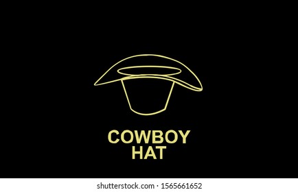 gold line Cowboy hat logo icon design vector illustration