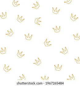 Gold line crown pattern vector
