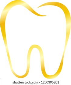 Gold Line drawing of tooth