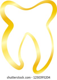 Gold Line drawing of tooth
