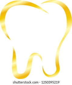 Gold Line drawing of tooth