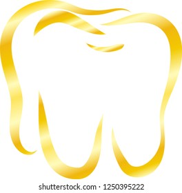 Gold Line drawing of tooth