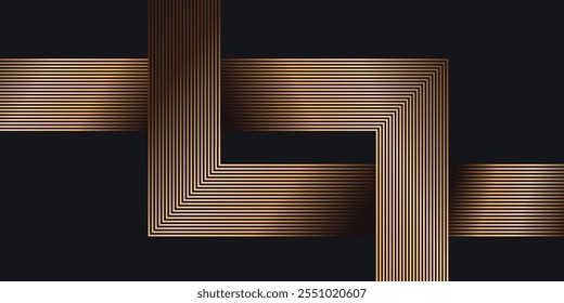 Gold line Geometric Business design background.