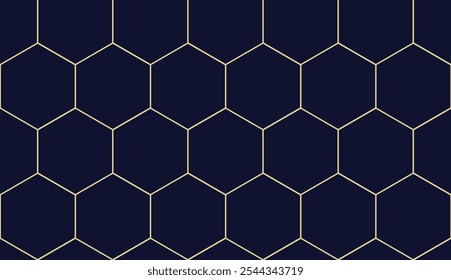 Padrão geométrico de linha dourada. Abstrato moderno losango sem costura, repita o design de textura hexágono. Adequado para embrulho de presente, banner, papel, tecido, decoração, impressões. Ilustração vetorial EPS 10.