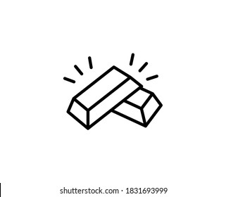 Icono de línea de oro. Símbolo vectorial en estilo plano y a la moda sobre fondo blanco. Canto web para diseño.