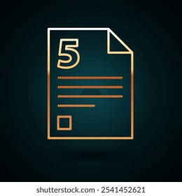 Infinity-Symbol, goldene Linie, einzeln auf dunkelblauem Hintergrund.  Vektorgrafik