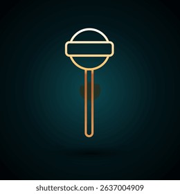 Gold line Lollipop icon isolated on dark blue background. Food, delicious symbol.  Vector