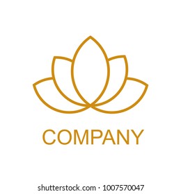Gold line lotus logo