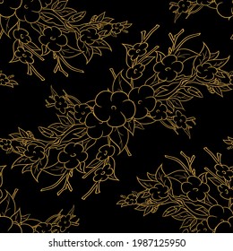 gold Line Luxury floral seamless pattern Background paper