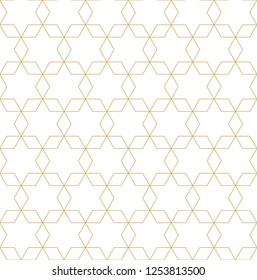 Gold line pattern vector. Geometric background. Japanese template. 