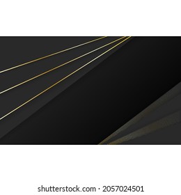 gold line shape black background. abstract design vector simple element.