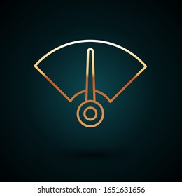 Goldline-Speedometer-Symbol einzeln auf dunkelblauem Hintergrund. Vektorillustration-Illustration
