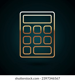Gold line Triangle math icon isolated on dark blue background.  Vector Illustration