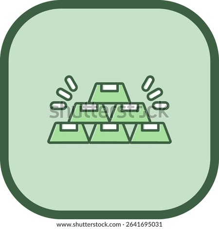 Gold Line vector Icon Design