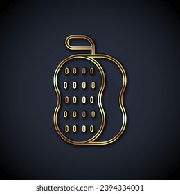 Gold line Washcloth icon isolated on black background. Bath house sauna washcloth sign. Item for pleasure and relaxing.  Vector