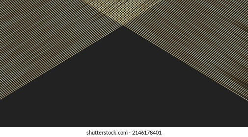 Gold line wave background. Lauxury pattern