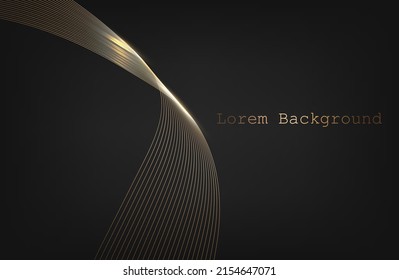 Ola de línea de oro. Ladrillos geométricos de Art Déco.  estilo retro. Lujo sin fisuras. Empaquetado o diseño de menú.Ilustración vectorial