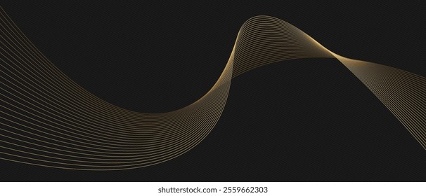 Gold lines gradient on dark background