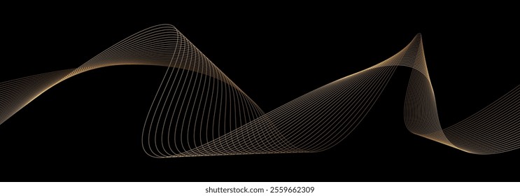 Gold lines gradient on dark background