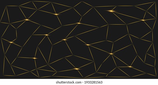 Gold lines and lights on a black background