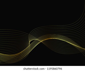 Gold lines on black background