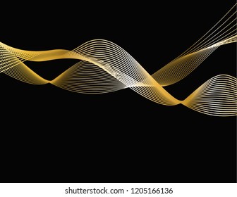 Gold lines on black background