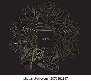 Gold lines template, artistic covers design, colorful luxury backgrounds. Trendy pattern, graphic poster, cards. Vector illustration