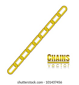 gold link chain, vector illustration