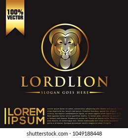 Gold Lion Head Logo