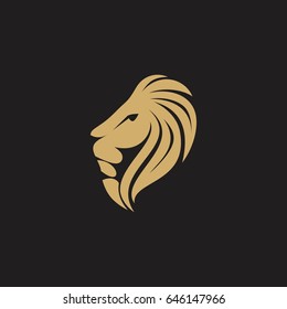 gold lion head logo