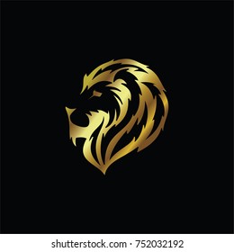 gold lion head logo