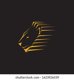 gold lion head logo template vector icon, and number 7 on logo 
