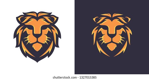 Gold Lion King Head Logo Template Illustration