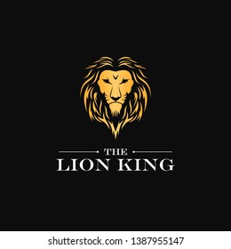 Gold lion king logo design