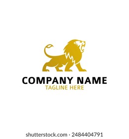 Gold lion king logo design.