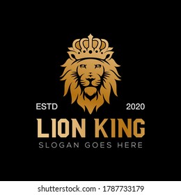 Gold Lion King Luxury Logo Design