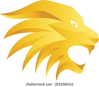 Ilustración de diseño de plantillas de vectores con logotipo de león dorado
