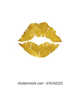 Gold Lips Vector Illustration