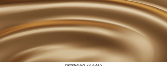 Gold liquid background with silky smooth texture. Shiny metallic foil or luxury fabric folds flowing in motion. Abstract elegant premium golden