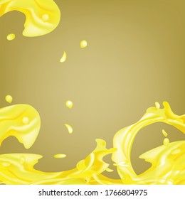 gold liquid on dark gold black background image For design work in liquor stores. Vector style