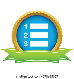 Gold list logo on a white background. Vector illustration