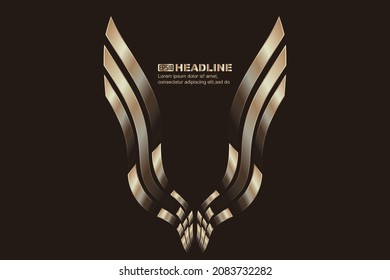 A gold Logo abstract vector graphic on a black background
