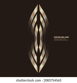 Un gráfico vectorial abstracto con logotipo dorado sobre fondo negro