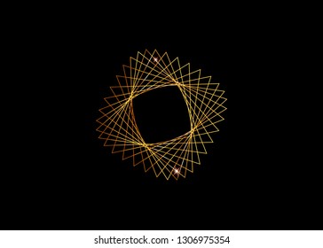gold Logo Design , this logo is suitable for global company, world technologies, media and publicity agencies. World Tech icon Template Digital Geometric Technology abstract. Web Network creative 