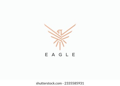 Gold Logo Falcon Eagle Luxury Concept Sign Symbol Emblem Badge Air Force Military Business Company Brand Identity