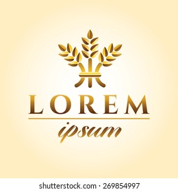 Gold logo with fleur de lys from spikelets