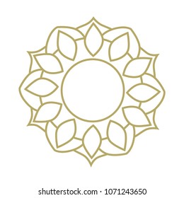 gold logo frame, mandala