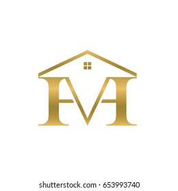 Gold  Logo H V Letter Luxury