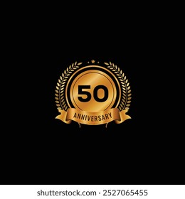 a gold logo with the number 50 on it